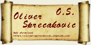 Oliver Sprečaković vizit kartica